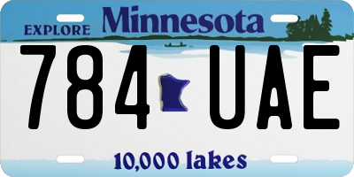 MN license plate 784UAE