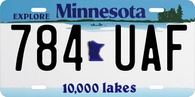 MN license plate 784UAF