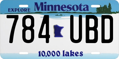 MN license plate 784UBD