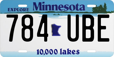 MN license plate 784UBE