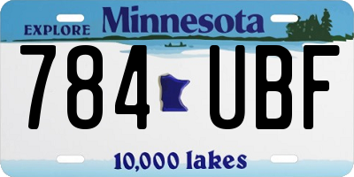 MN license plate 784UBF
