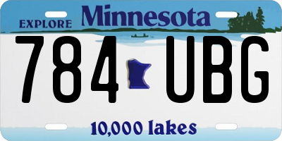 MN license plate 784UBG