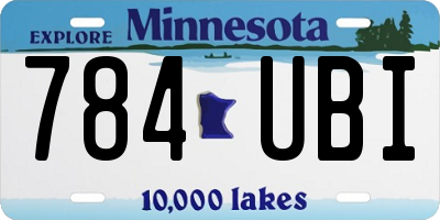 MN license plate 784UBI