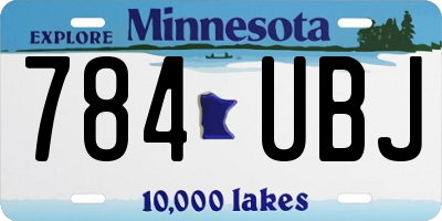 MN license plate 784UBJ