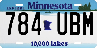 MN license plate 784UBM