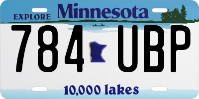 MN license plate 784UBP
