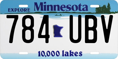 MN license plate 784UBV