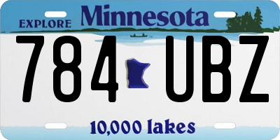 MN license plate 784UBZ
