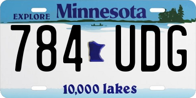 MN license plate 784UDG