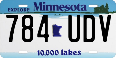 MN license plate 784UDV