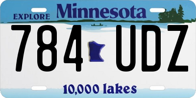 MN license plate 784UDZ