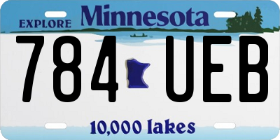 MN license plate 784UEB