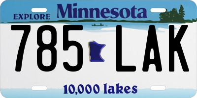 MN license plate 785LAK