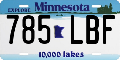 MN license plate 785LBF
