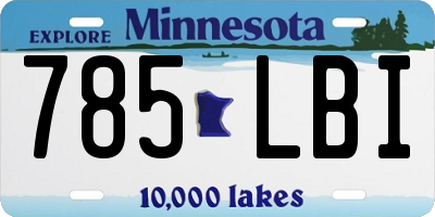 MN license plate 785LBI