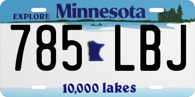 MN license plate 785LBJ