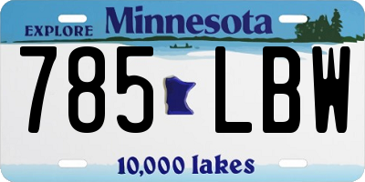 MN license plate 785LBW