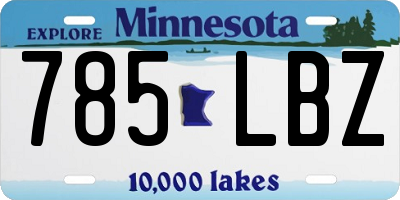 MN license plate 785LBZ