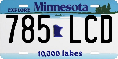 MN license plate 785LCD