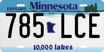 MN license plate 785LCE