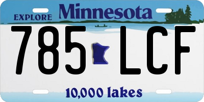 MN license plate 785LCF