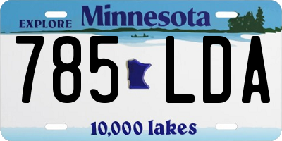 MN license plate 785LDA