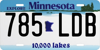 MN license plate 785LDB