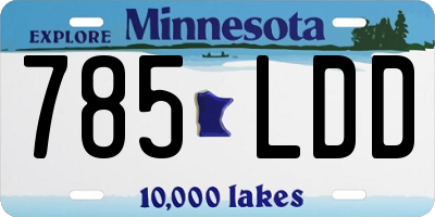 MN license plate 785LDD