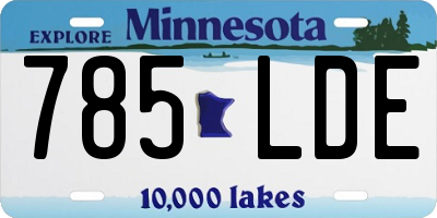 MN license plate 785LDE