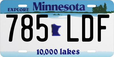 MN license plate 785LDF