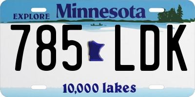 MN license plate 785LDK