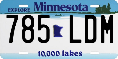 MN license plate 785LDM