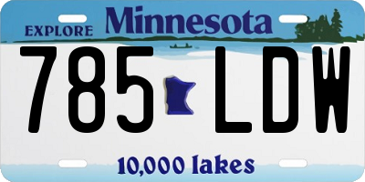 MN license plate 785LDW