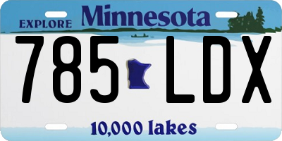 MN license plate 785LDX