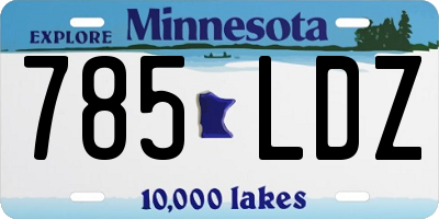 MN license plate 785LDZ