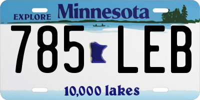 MN license plate 785LEB
