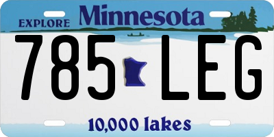 MN license plate 785LEG