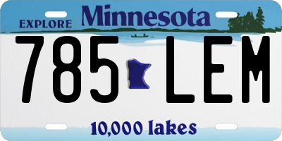 MN license plate 785LEM