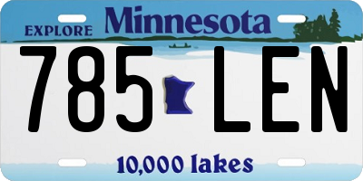 MN license plate 785LEN