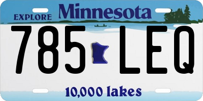 MN license plate 785LEQ