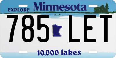 MN license plate 785LET