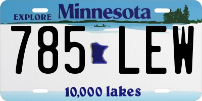 MN license plate 785LEW