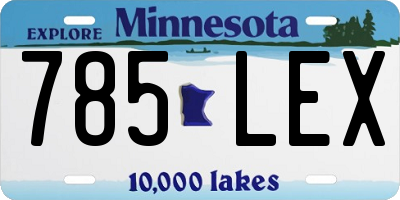 MN license plate 785LEX