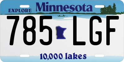 MN license plate 785LGF