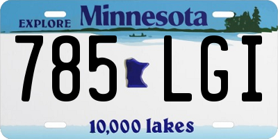 MN license plate 785LGI