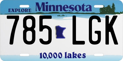 MN license plate 785LGK