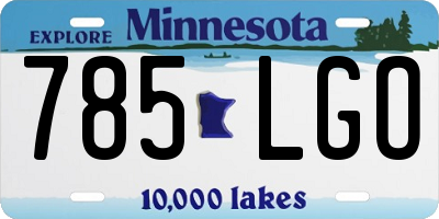 MN license plate 785LGO