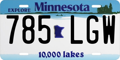 MN license plate 785LGW