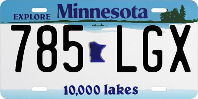 MN license plate 785LGX