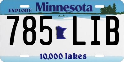 MN license plate 785LIB